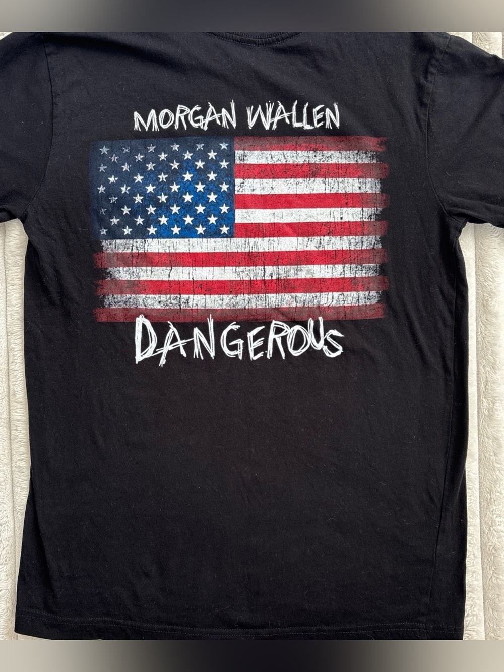 Morgan Wallen Dangerous Tour Shirt Medium Black American Flag Country Music
